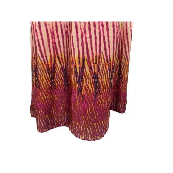 Bisou Bisou One shoulder boho tie dye style maxi flow lined dress w/belt US 8 - Picture 5 of 15